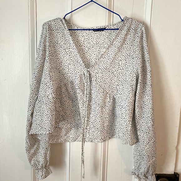 Shein Polkadot Long Sleeve Blouse! So Cute!! - Picture 1 of 4